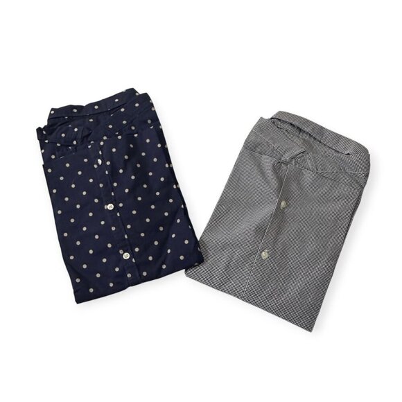 A set of 2 Uniqlo  Cotton Shirts,  Size XL, Blue dots, Black/white Gingham Check - Picture 2 of 16